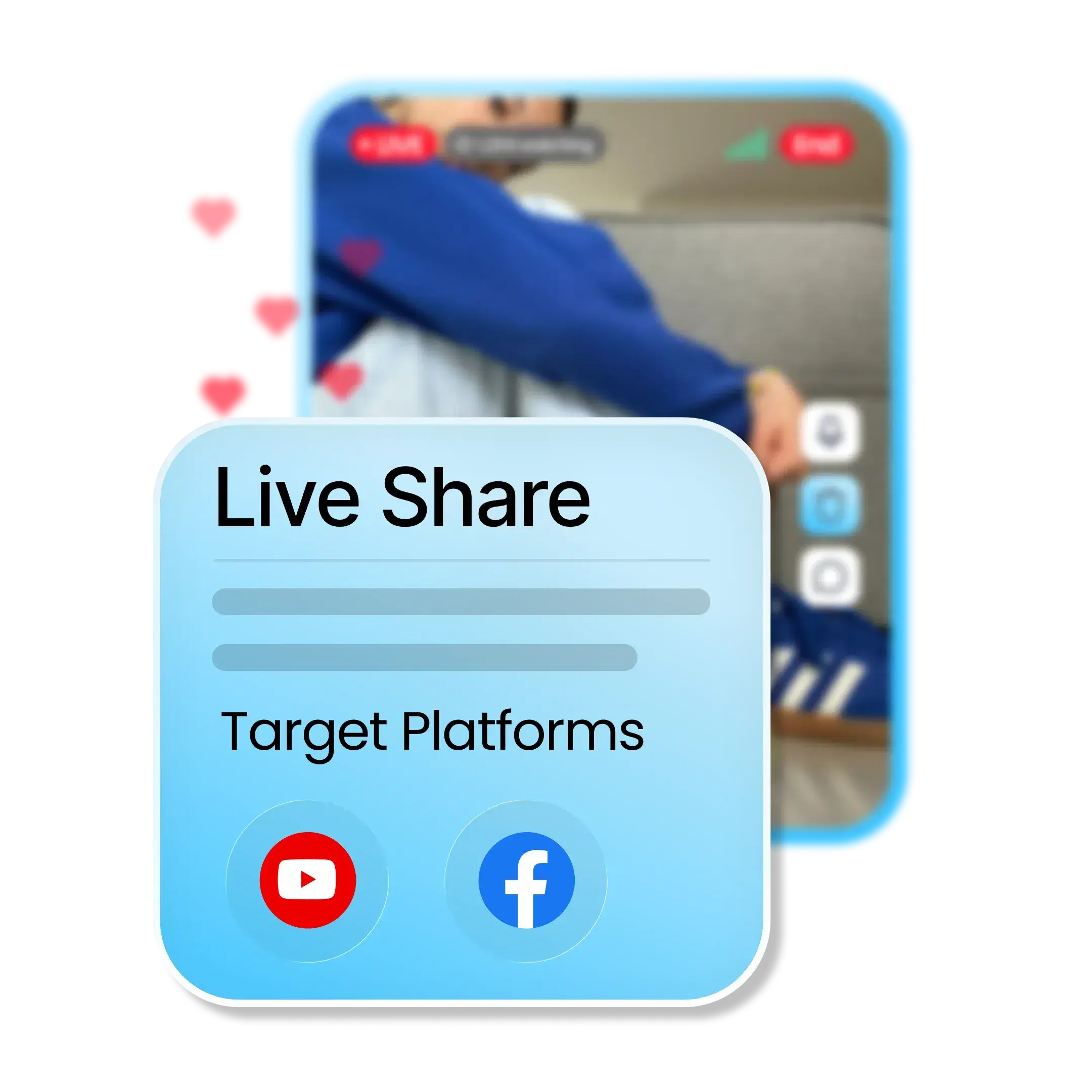 Live show shared to Facebook and YouTube at the same time